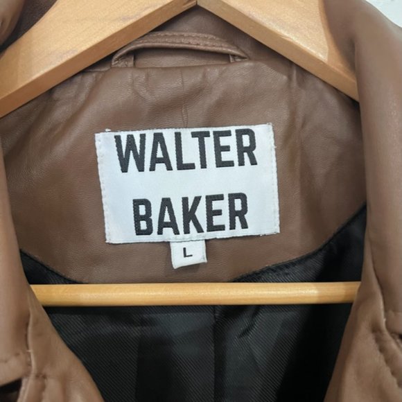 WALTER BAKER LIz Leather Crop Moto Jacket in Terracotta NWOT - Picture 4 of 16